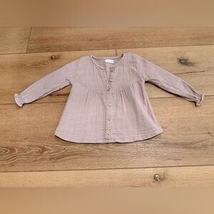 Jamie Kay long sleeve button up in a pinkish purple / mauve-y color